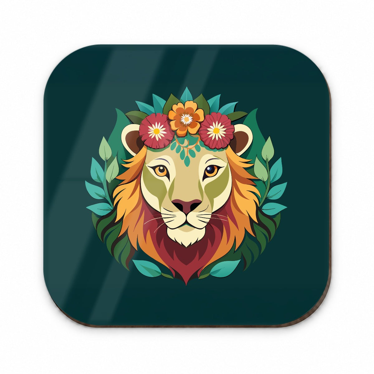 Lion Head Floral Flowers Fridge Magnet