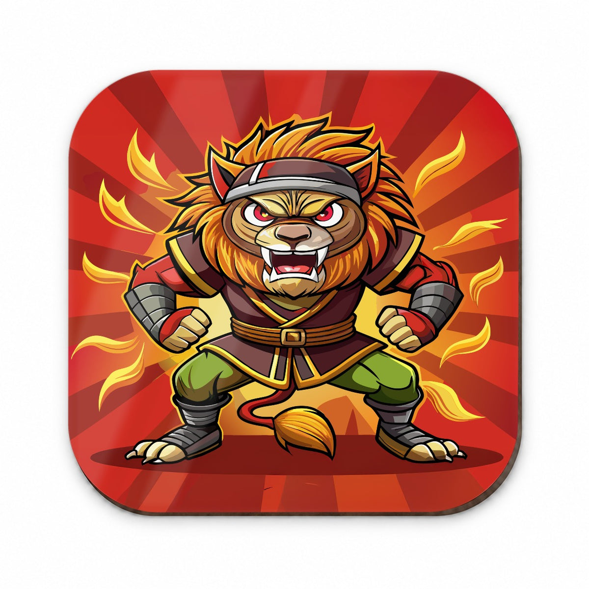 Lion Ninja Fighting Warrior Fridge Magnet