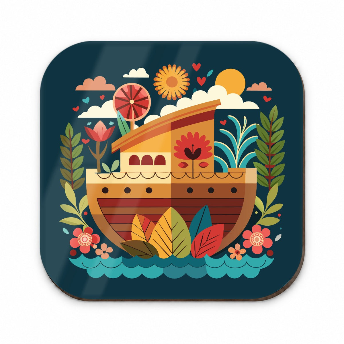 Noah's Ark Floral Bible Story Fridge Magnet