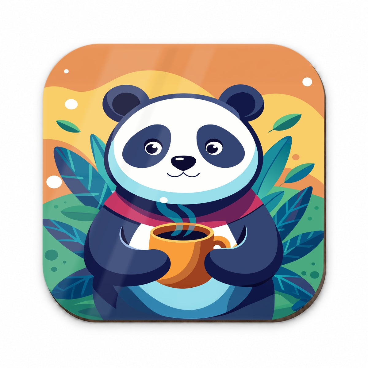 Panda Drinking Coffee Fridge Magnet