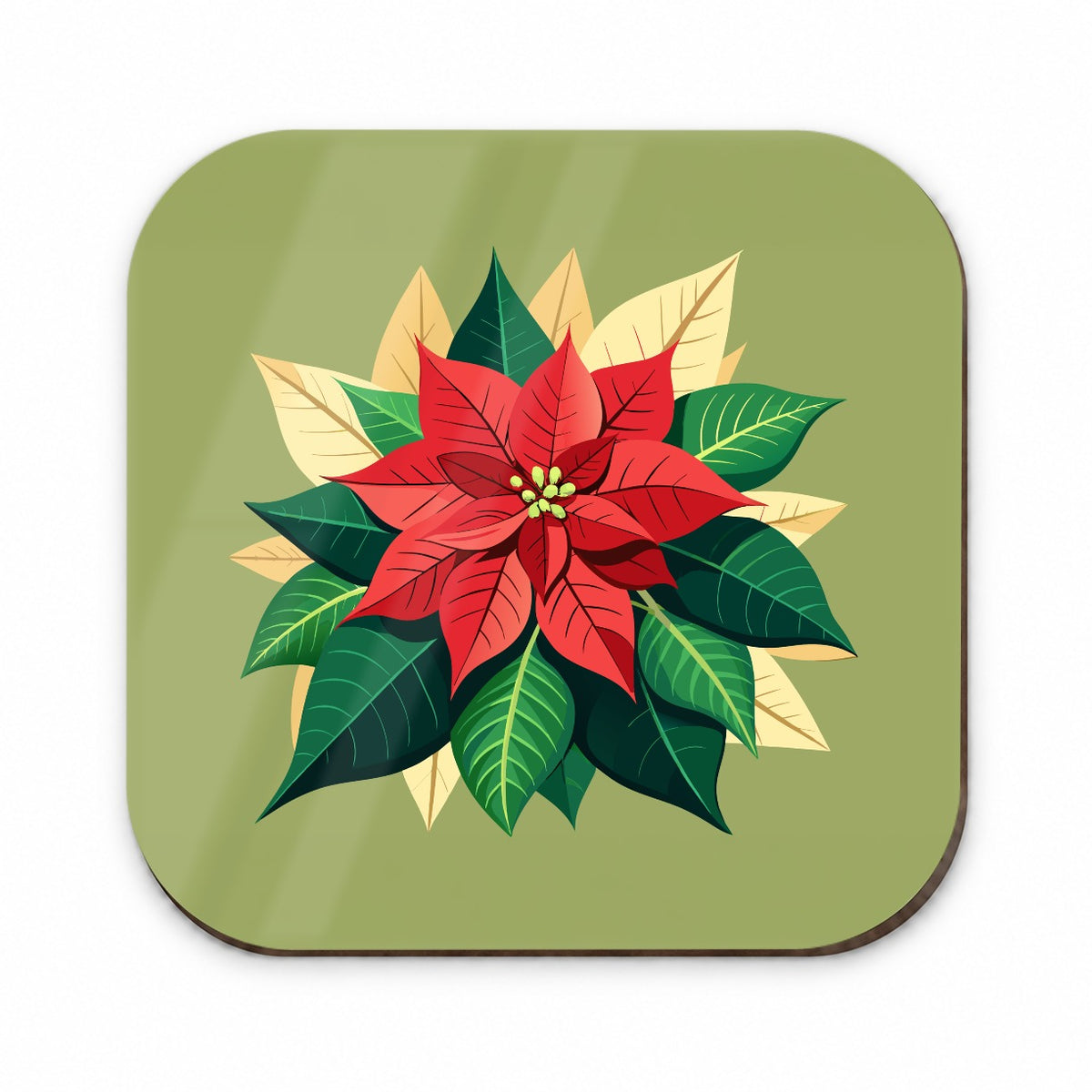 Poinsettia Plant Christmas Decoration Fridge Magnet