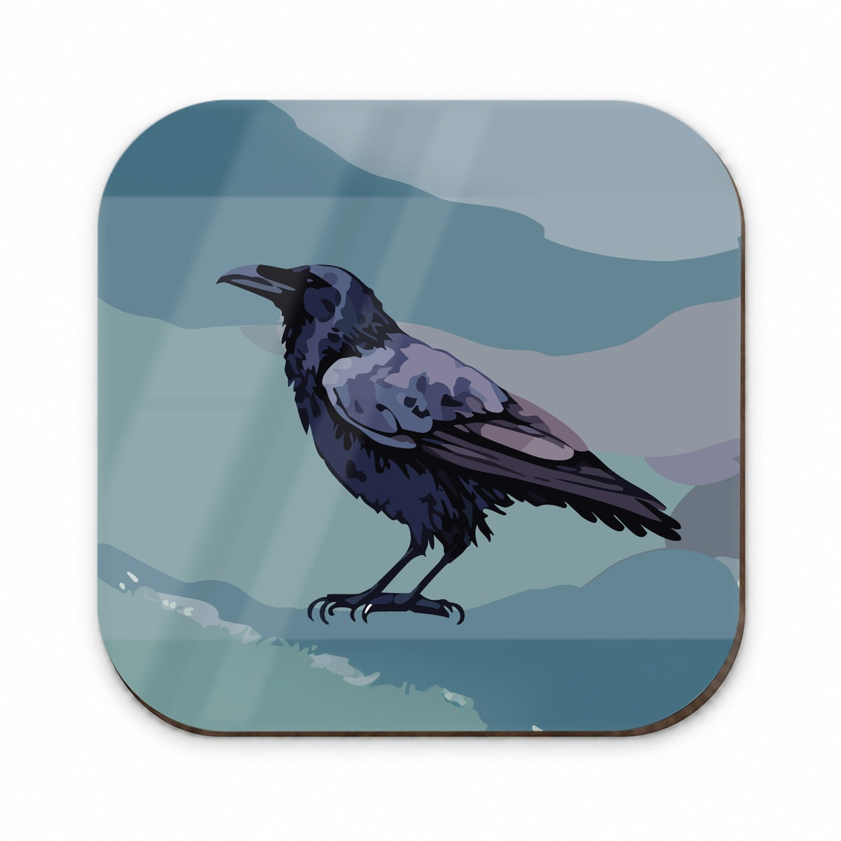 Raven Profile Bird Watercolor Fridge Magnet