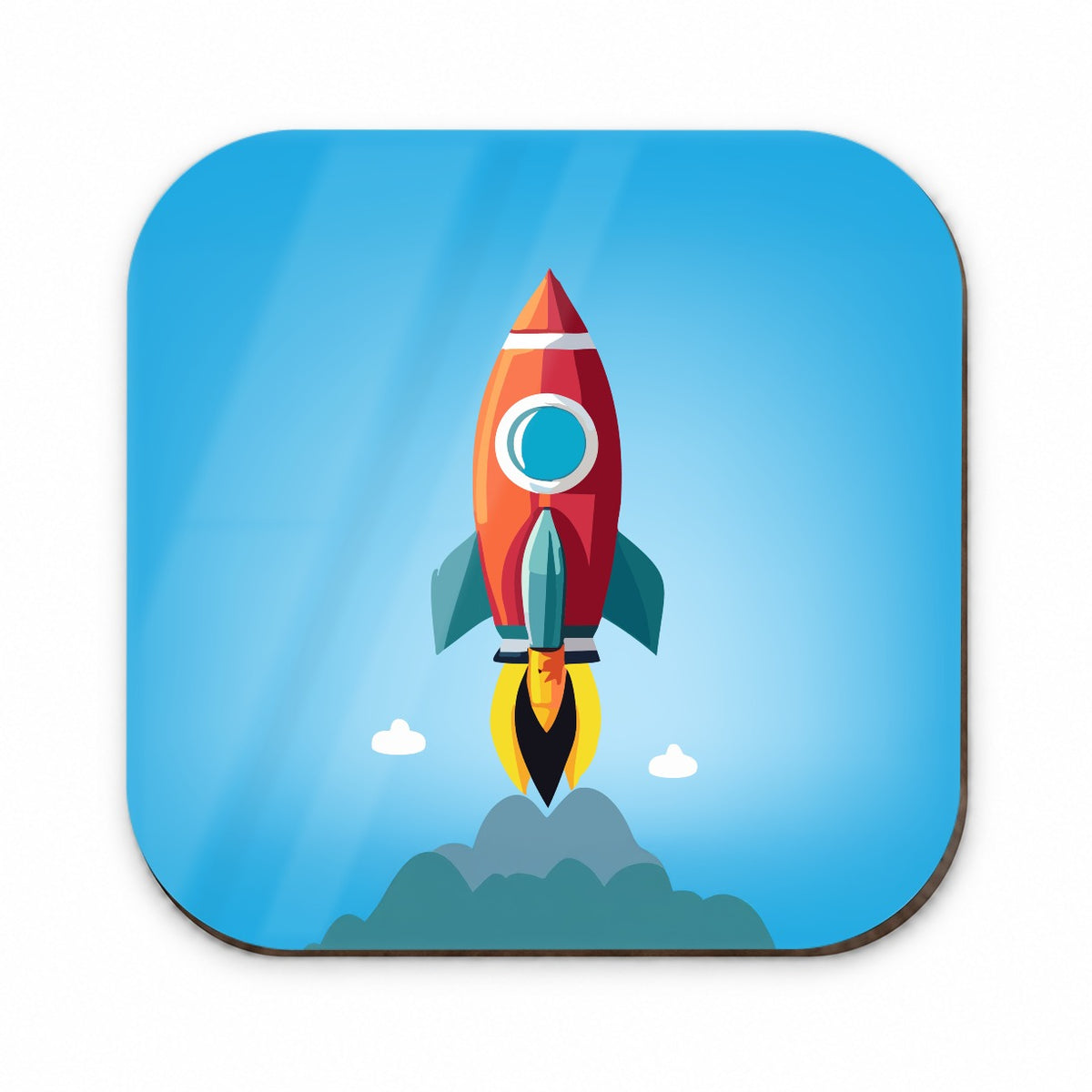 Rocket Ship Blasting Off Fridge Magnet