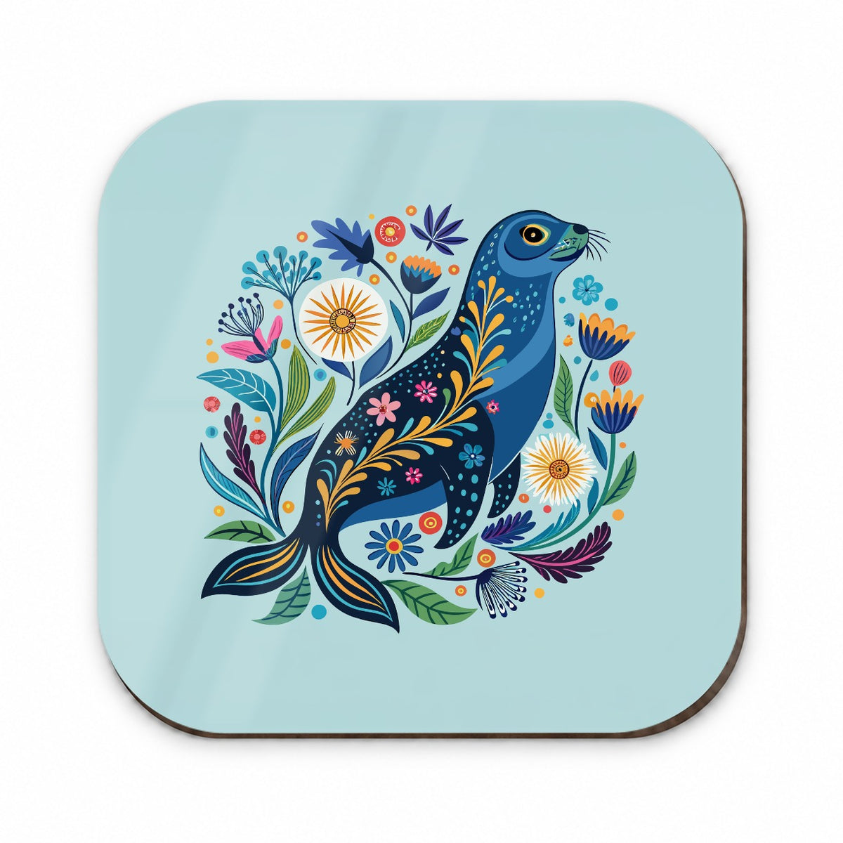 Sea Lion Floral Flowers Fridge Magnet