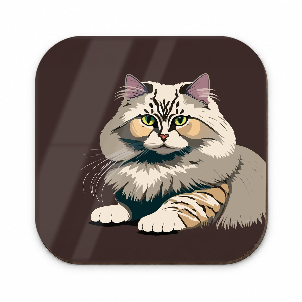 Siberian Cat Crouched Fridge Magnet