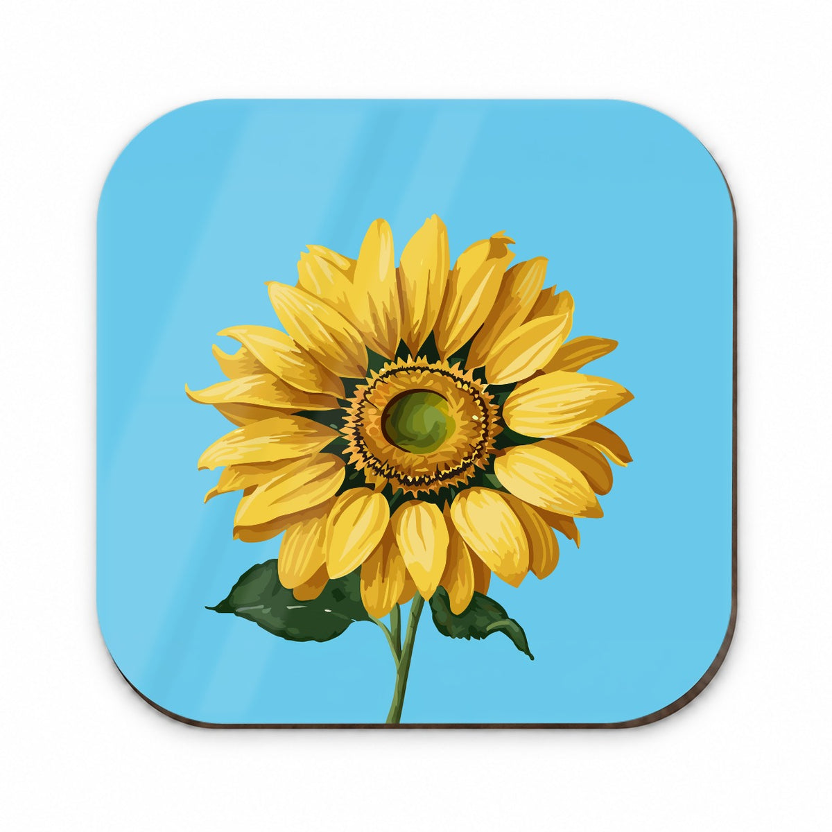 Sunflower Summer Flower with Stem Fridge Magnet