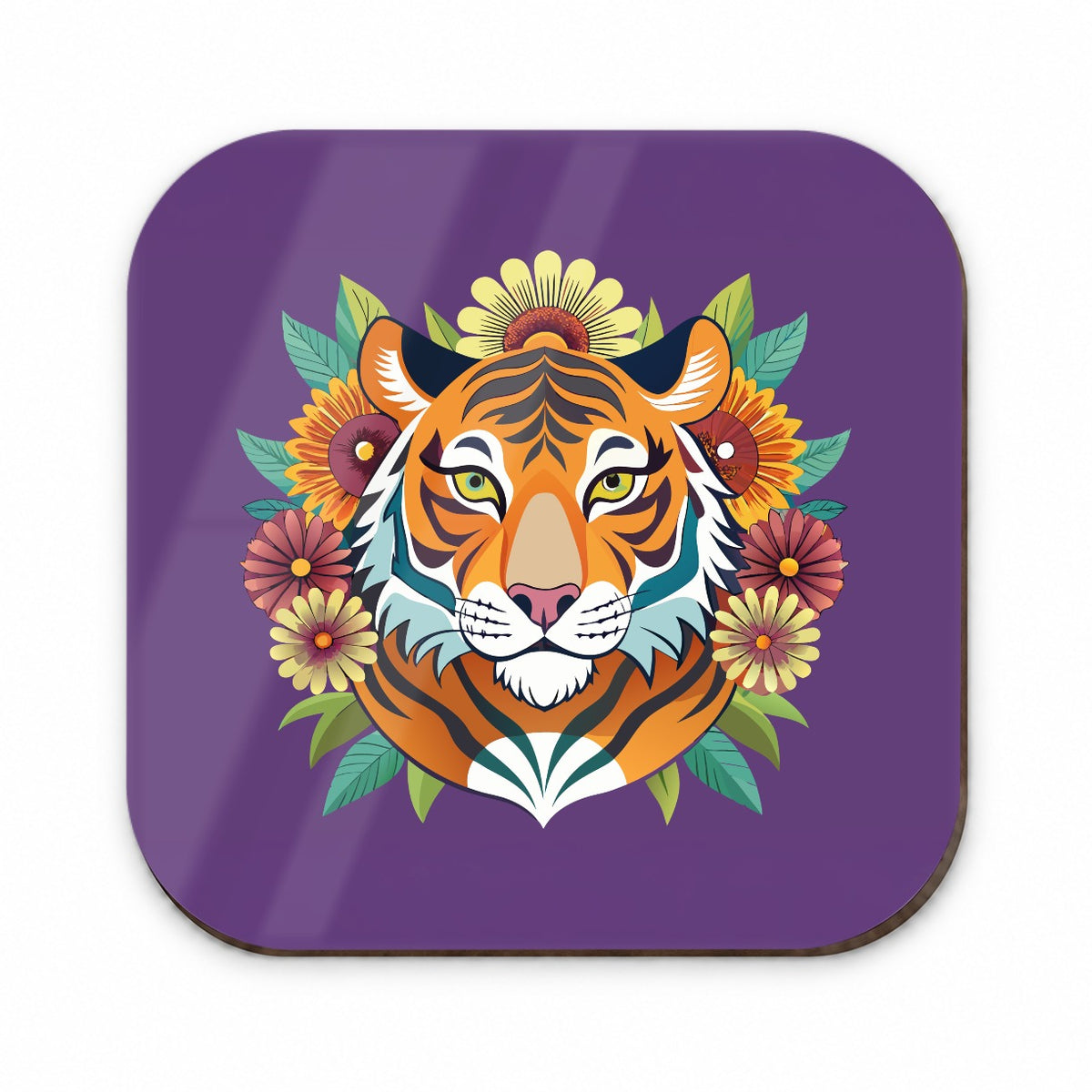 Tiger Head Floral Flowers Fridge Magnet