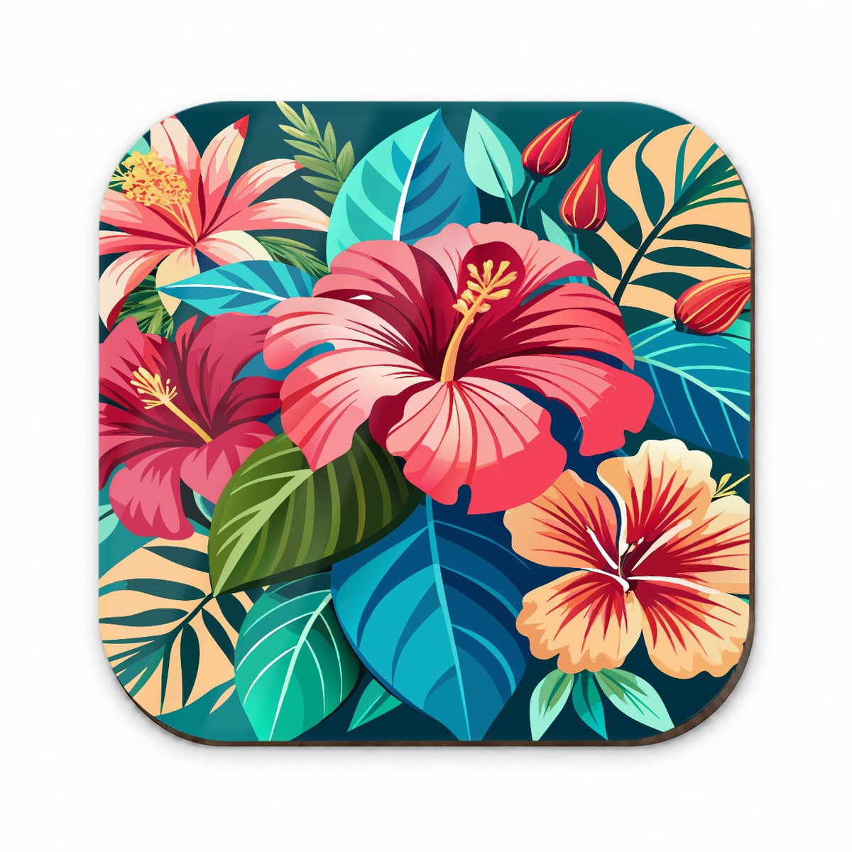 Tropical Flowers Hibiscus Fridge Magnet