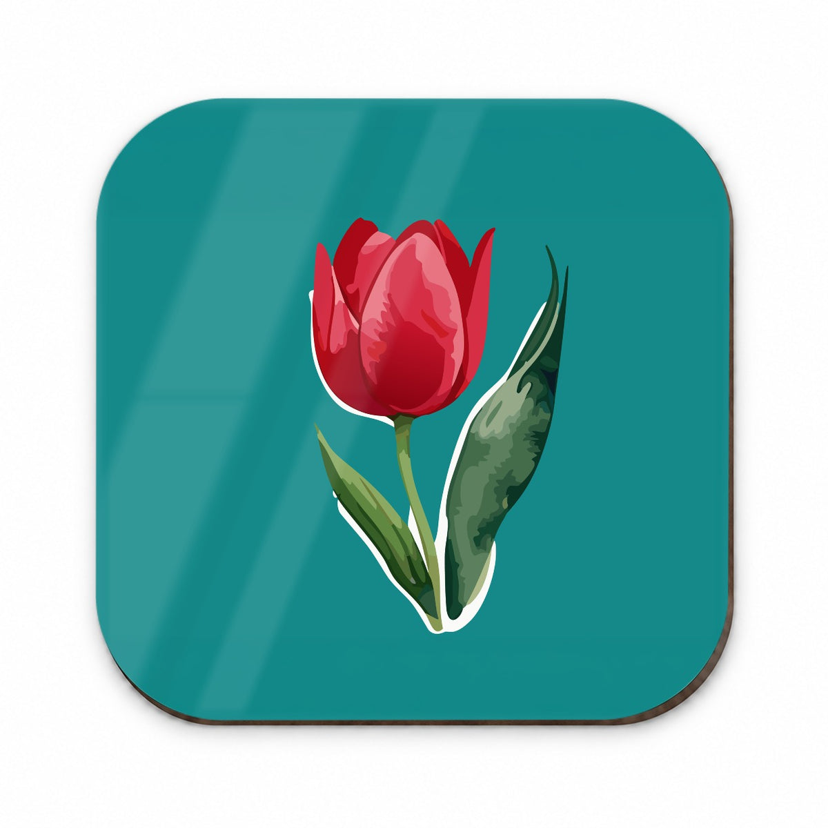 Tulip Flower Red Watercolor Fridge Magnet