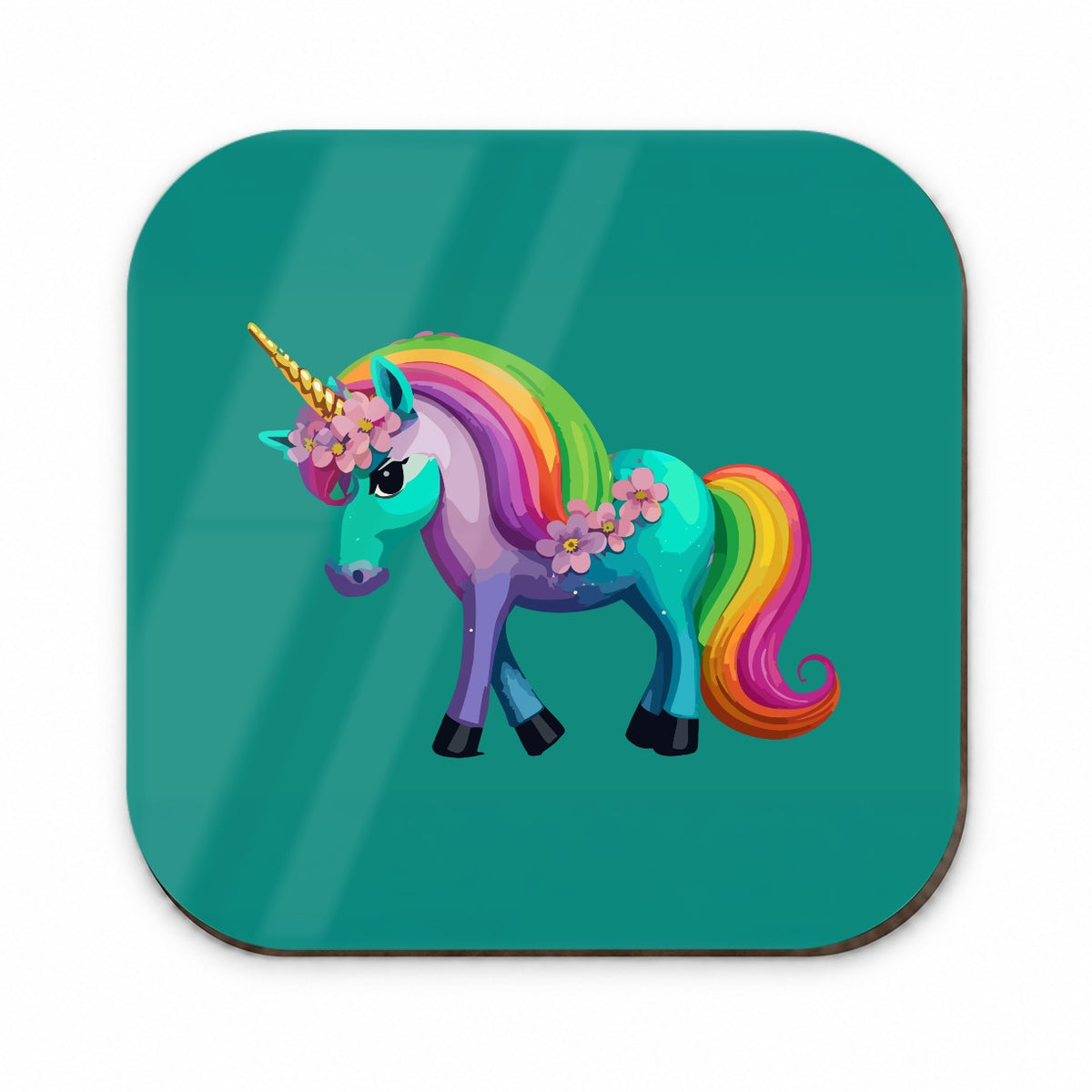 Unicorn Rainbow Standing Flowers Fridge Magnet