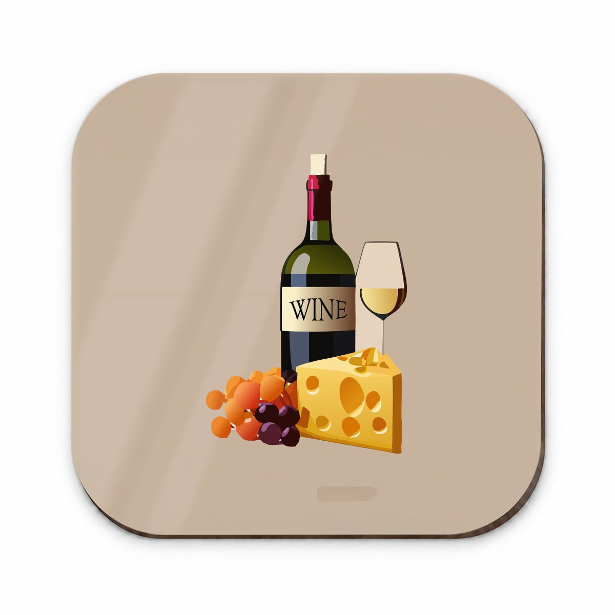 Wine Cheese Grapes Fridge Magnet