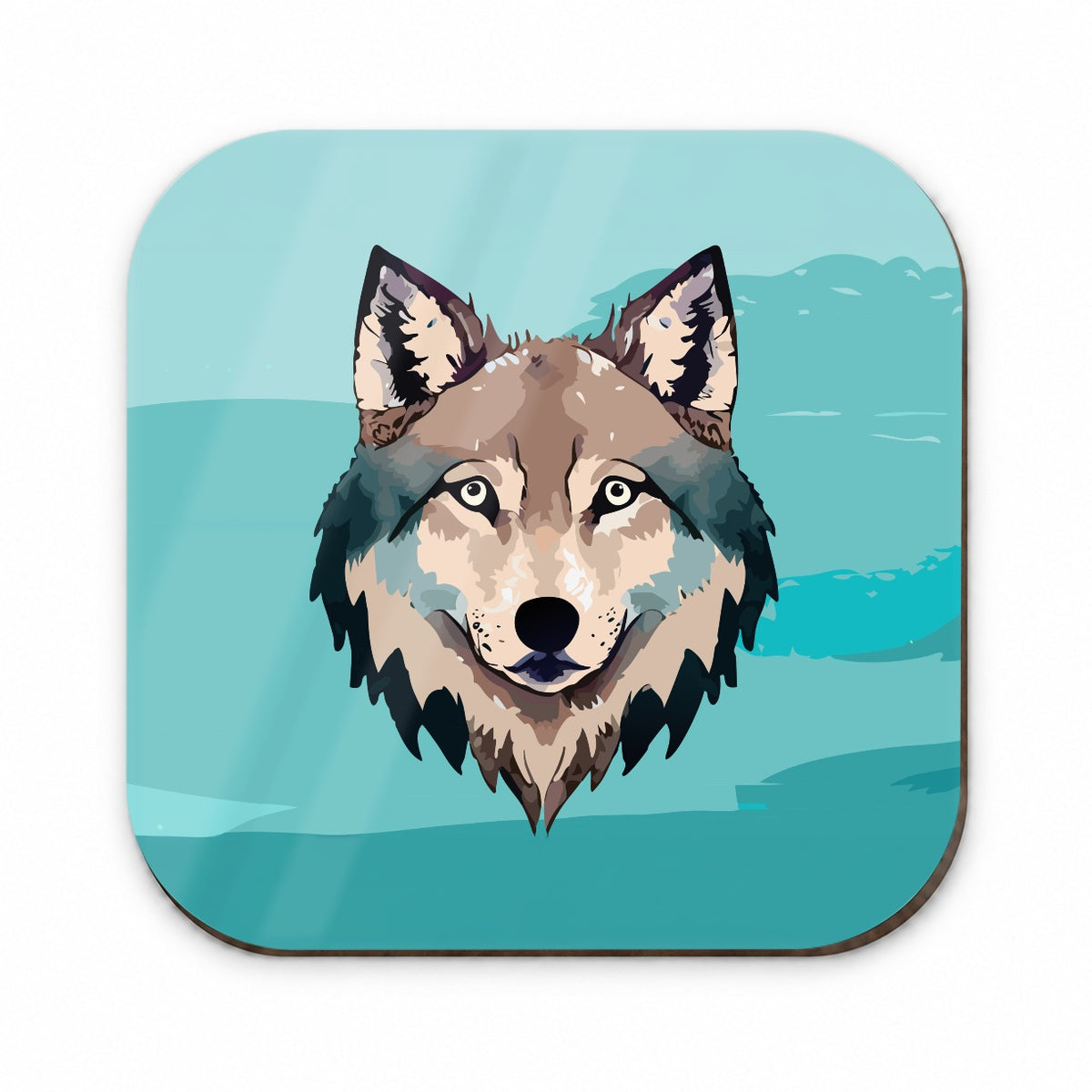 Wolf Face Watercolor Fridge Magnet