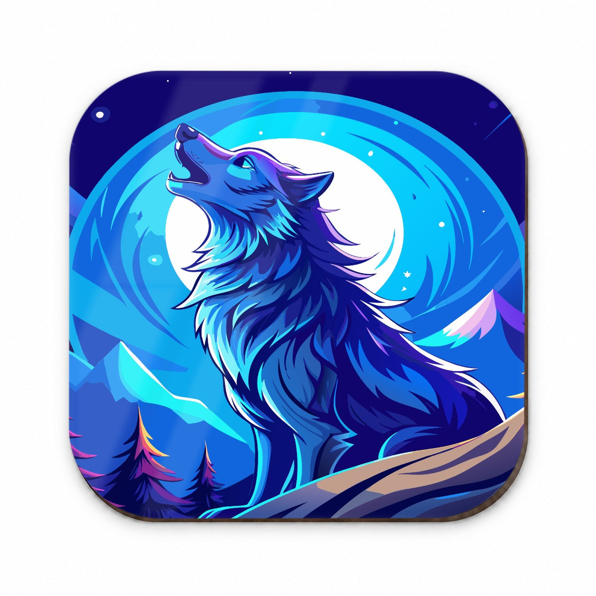 Wolf Howling at Blue Moon Fridge Magnet