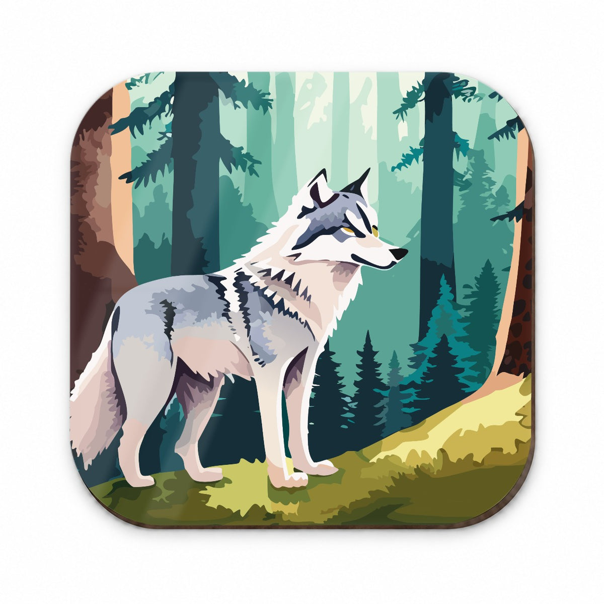 Wolf Standing Watercolor Fridge Magnet