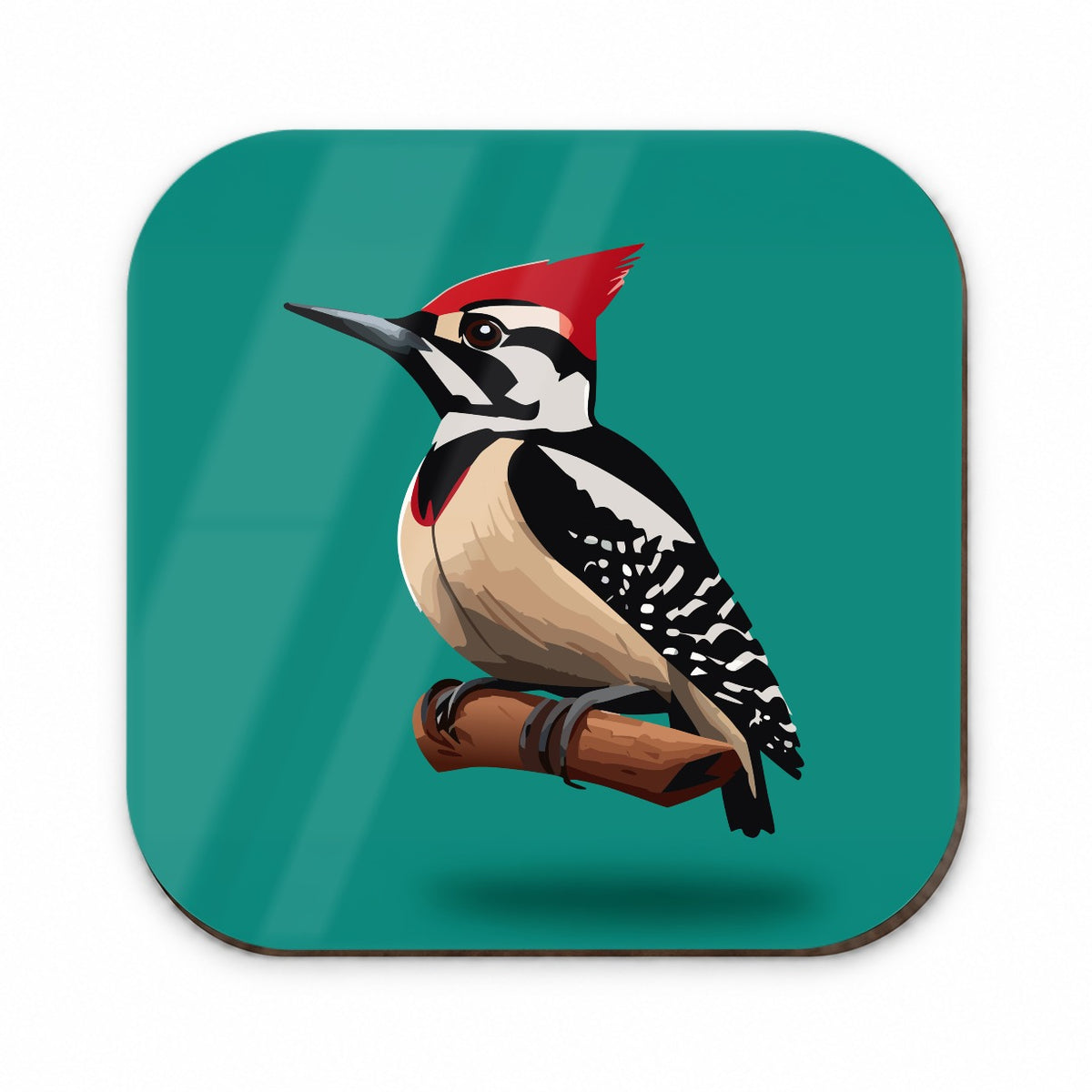 Woodpecker Bird on Branch Fridge Magnet