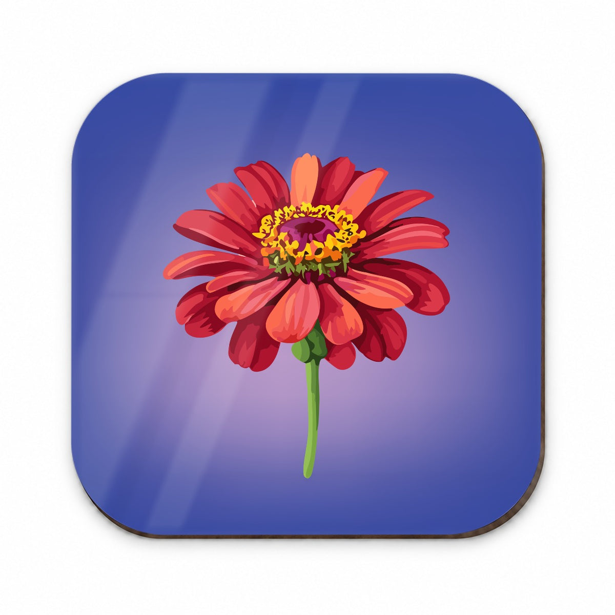 Zinnia Flower Red Watercolor Fridge Magnet