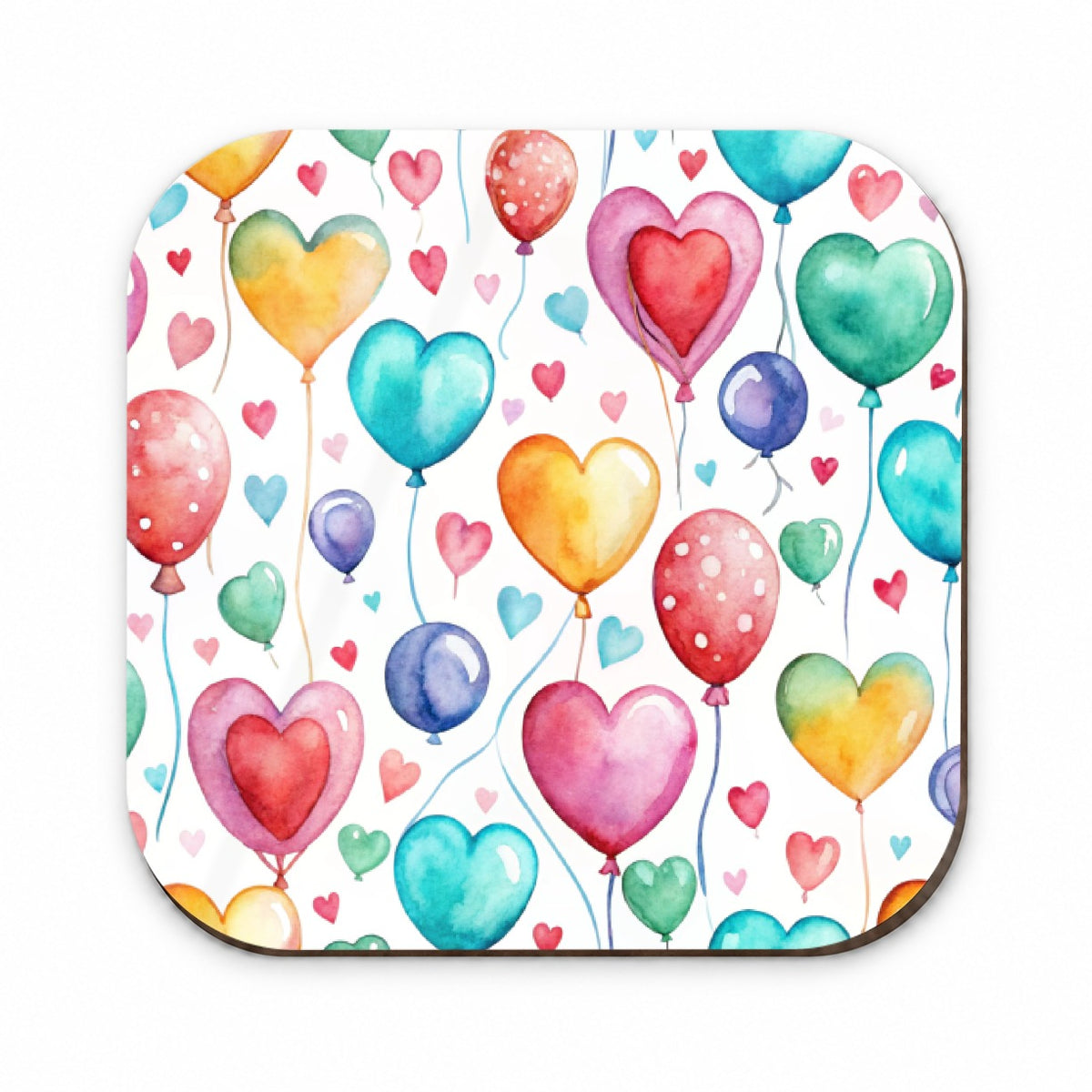 Balloons Hearts Colorful Watercolor Birthday Fridge Magnet