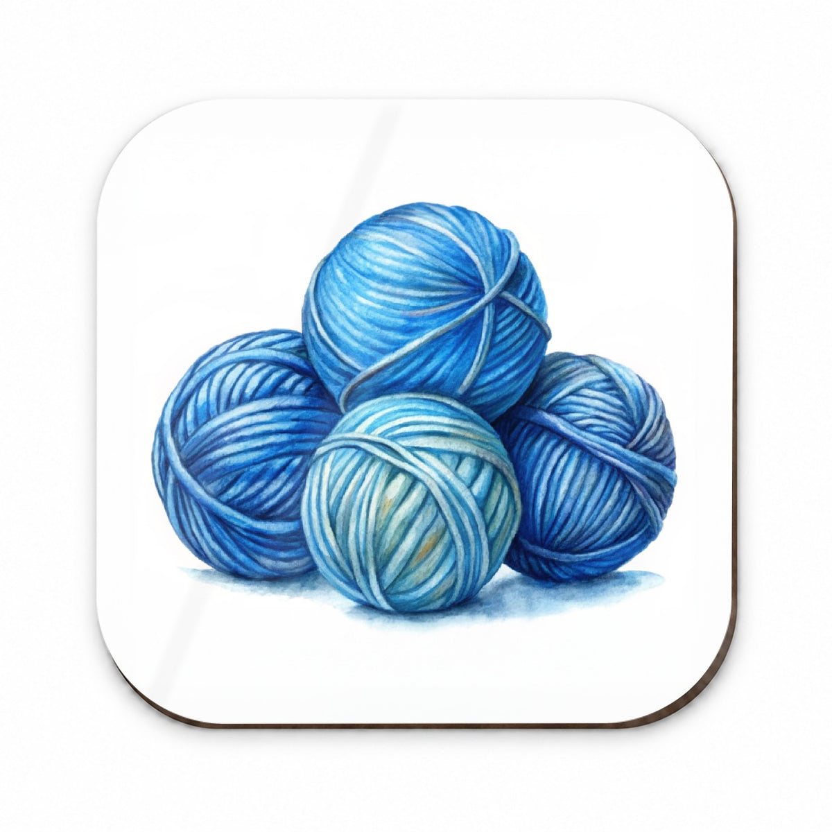 Balls Of Blue Yarn Knitting Crochet Watercolor Fridge Magnet