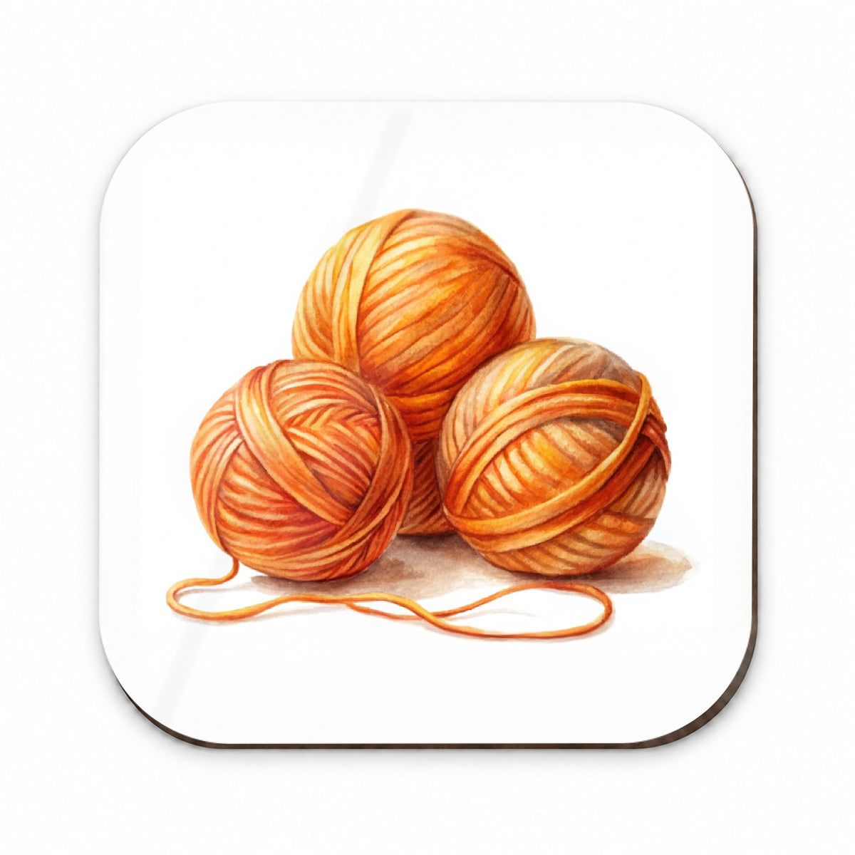 Balls Of Orange Yarn Knitting Crochet Watercolor Fridge Magnet