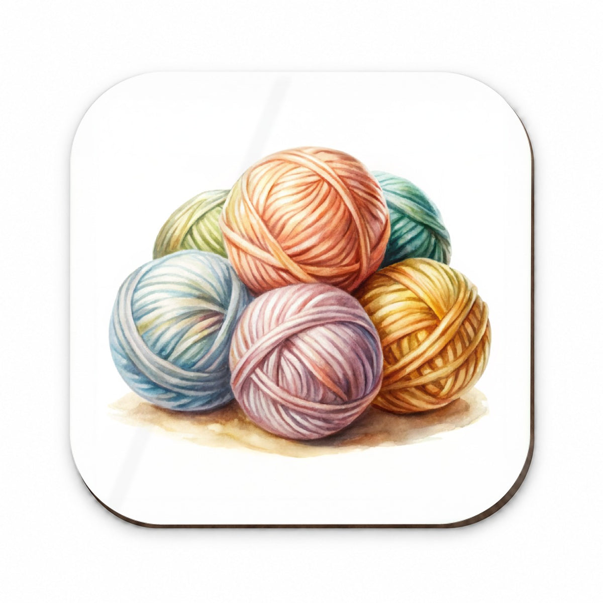 Balls Of Pastel Yarn Knitting Crochet Watercolor Fridge Magnet