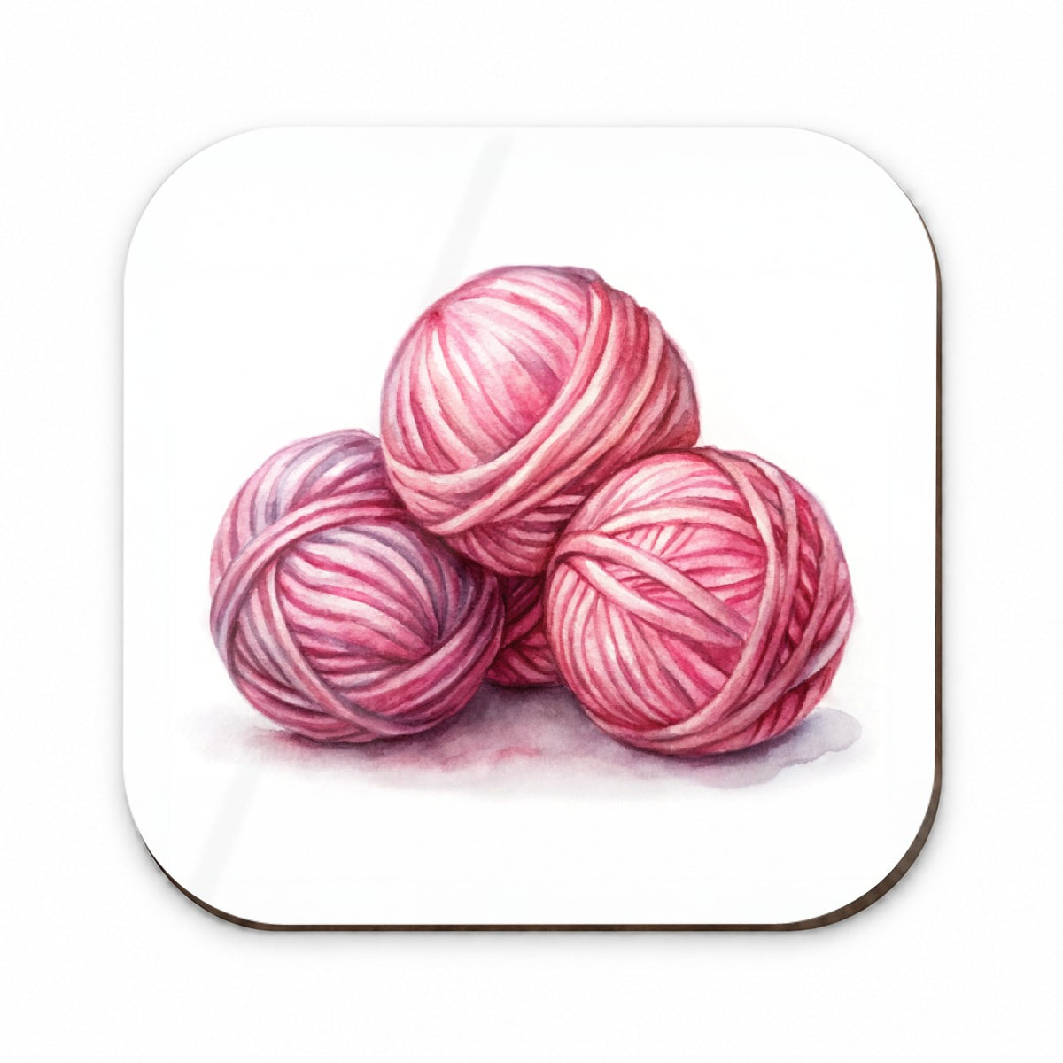 Balls Of Pink Yarn Knitting Crochet Watercolor Fridge Magnet