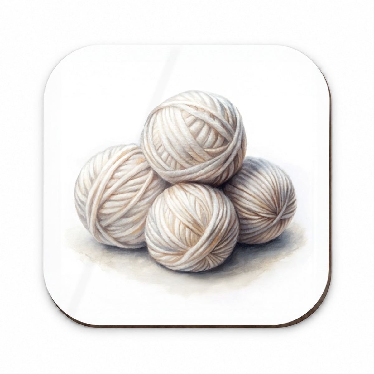 Balls Of White Yarn Knitting Crochet Watercolor Fridge Magnet