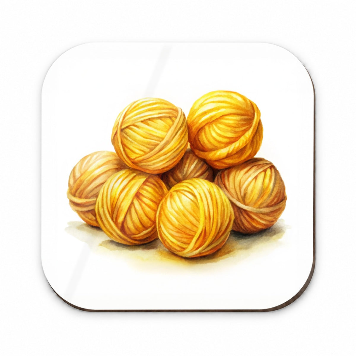 Balls Of Yellow Yarn Knitting Crochet Watercolor Fridge Magnet