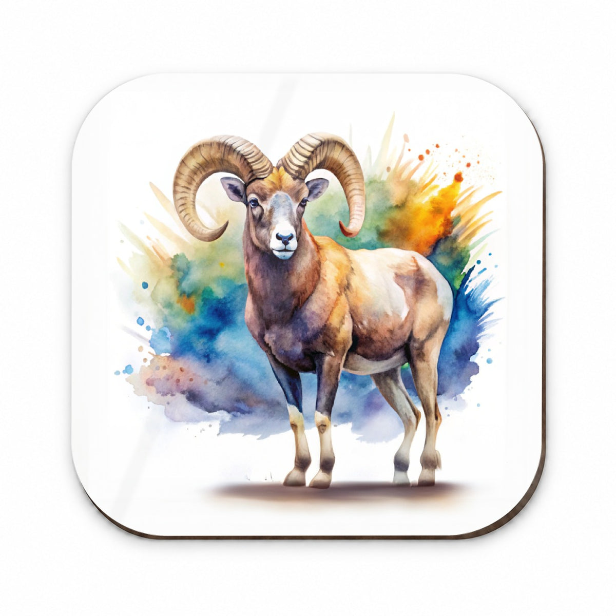 Bighorn Sheep Watercolor Design Fridge Magnet