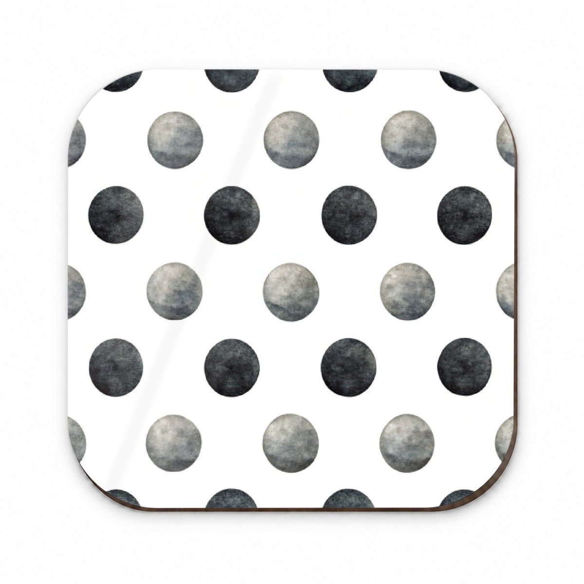 Black Polka Dots White Background Fridge Magnet