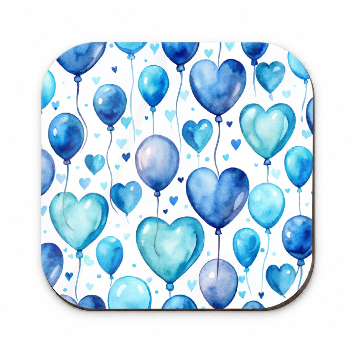 Blue Balloons Hearts Watercolor Birthday Fridge Magnet