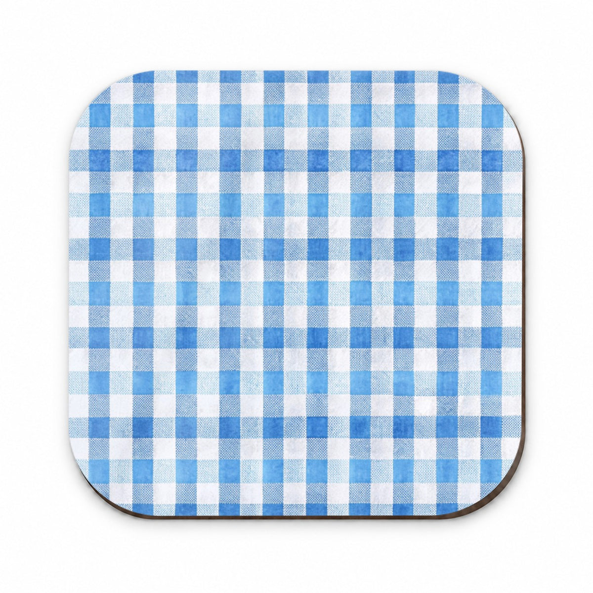 Blue White Gingham Watercolor Fridge Magnet