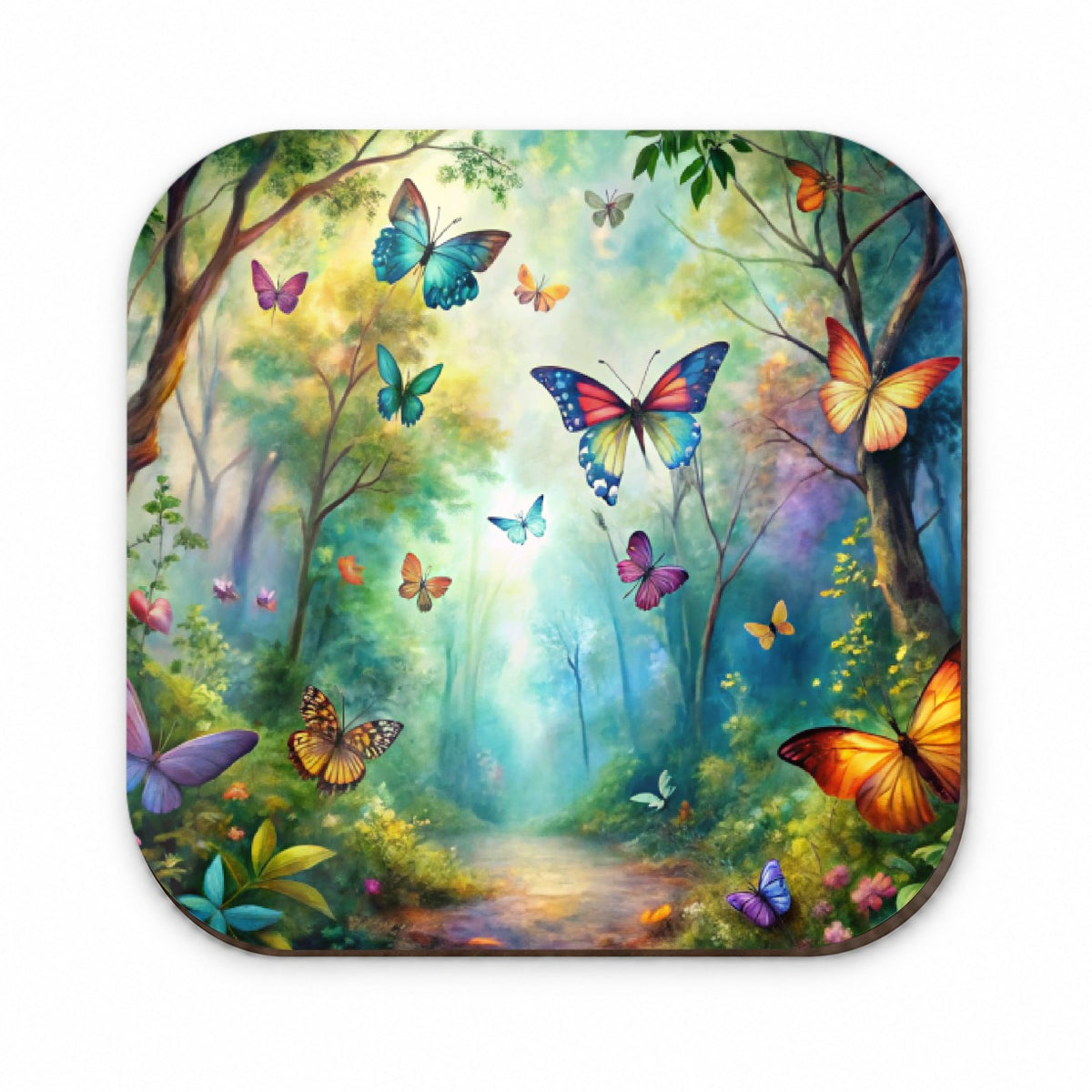 Butterflies Forest Fantasy Watercolor Design Fridge Magnet