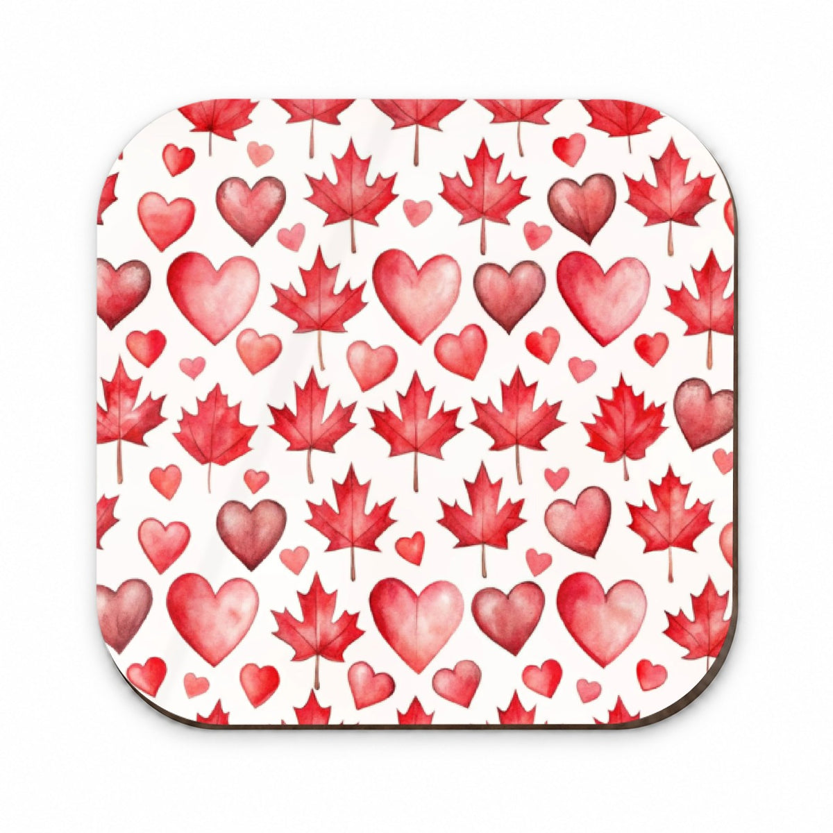 Canada Flags Maple Leaf Hearts Watercolor Fridge Magnet