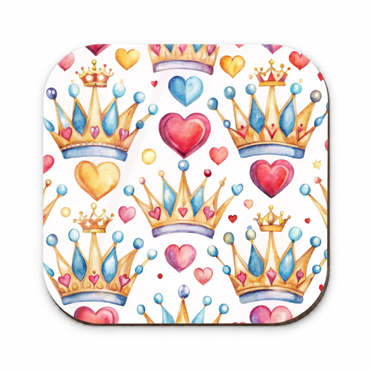 Crowns Royalty Tiaras Hearts Watercolor Fridge Magnet