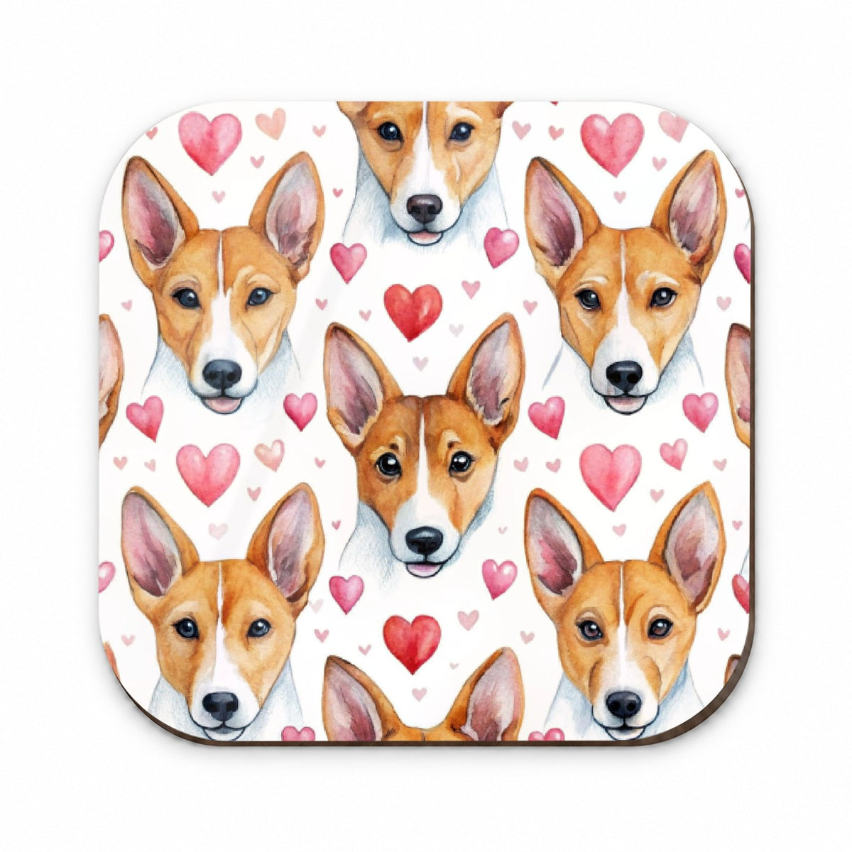 Cute Basenji Dog Faces Hearts Water Fridge Magnet