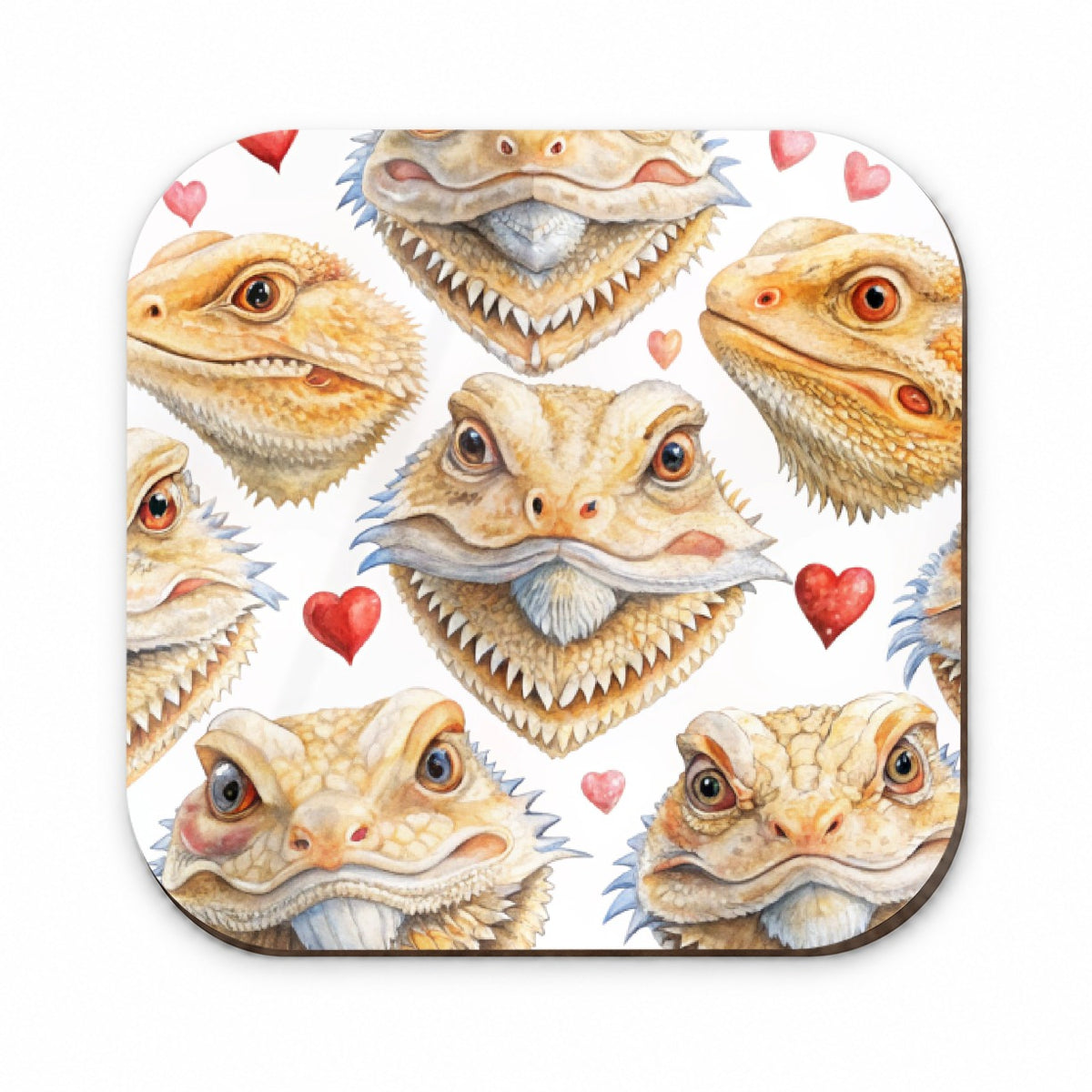 Cute Bearded Dragon Faces Hearts Fridge Magnet