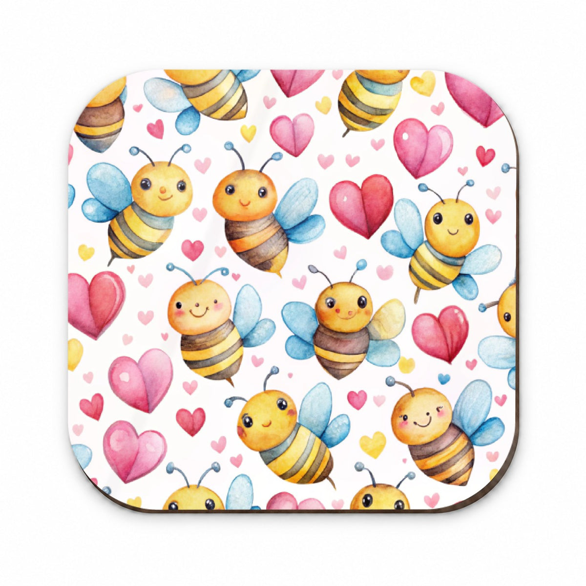 Cute Bees Hearts Watercolor Fridge Magnet