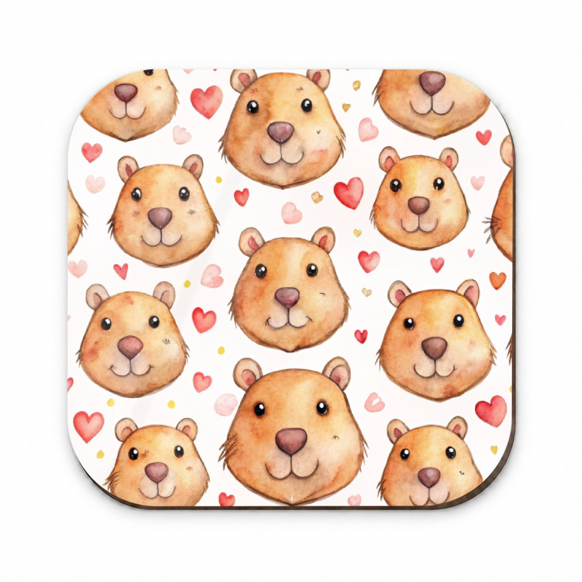 Cute Capybara Faces Hearts Fridge Magnet