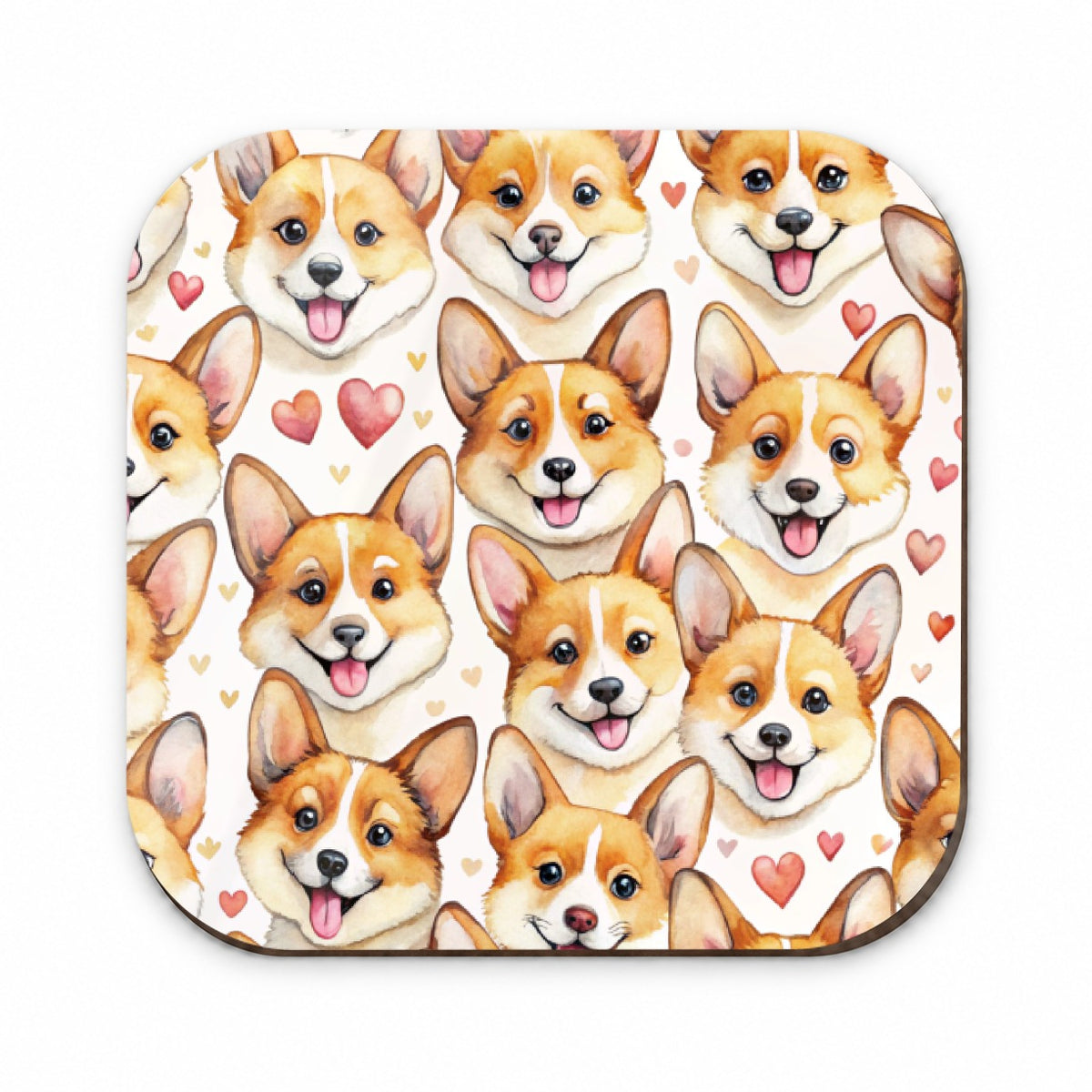 Cute Corgi Dog Faces Hearts Fridge Magnet