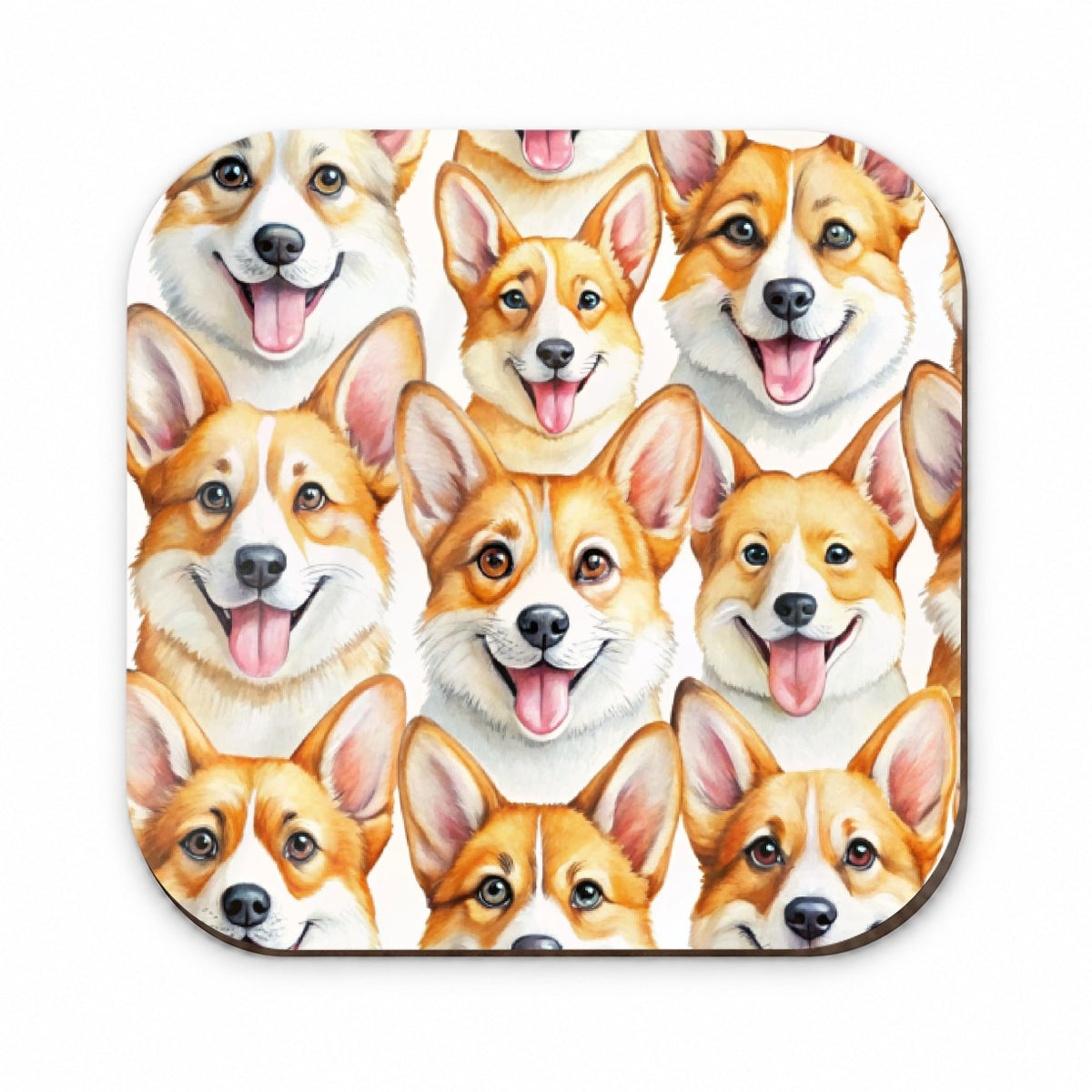 Cute Corgi Dog Faces Watercolor Fridge Magnet