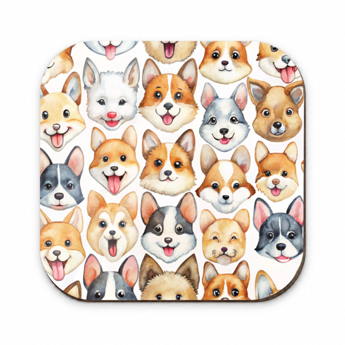 Cute Dog Faces Watercolor Fridge Magnet