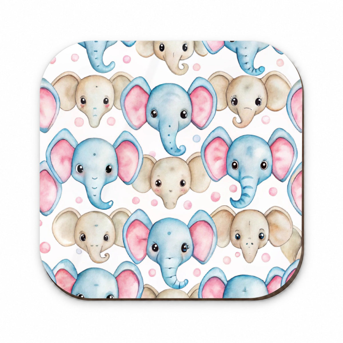Cute Elephant Faces Watercolor Fridge Magnet