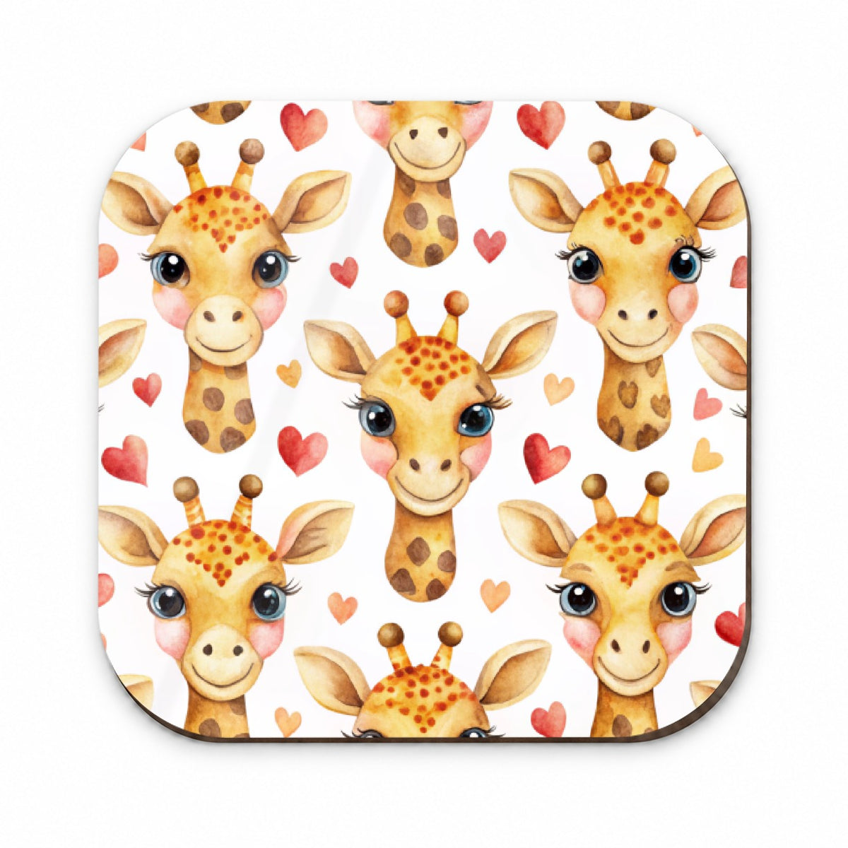 Cute Giraffe Faces Hearts Fridge Magnet