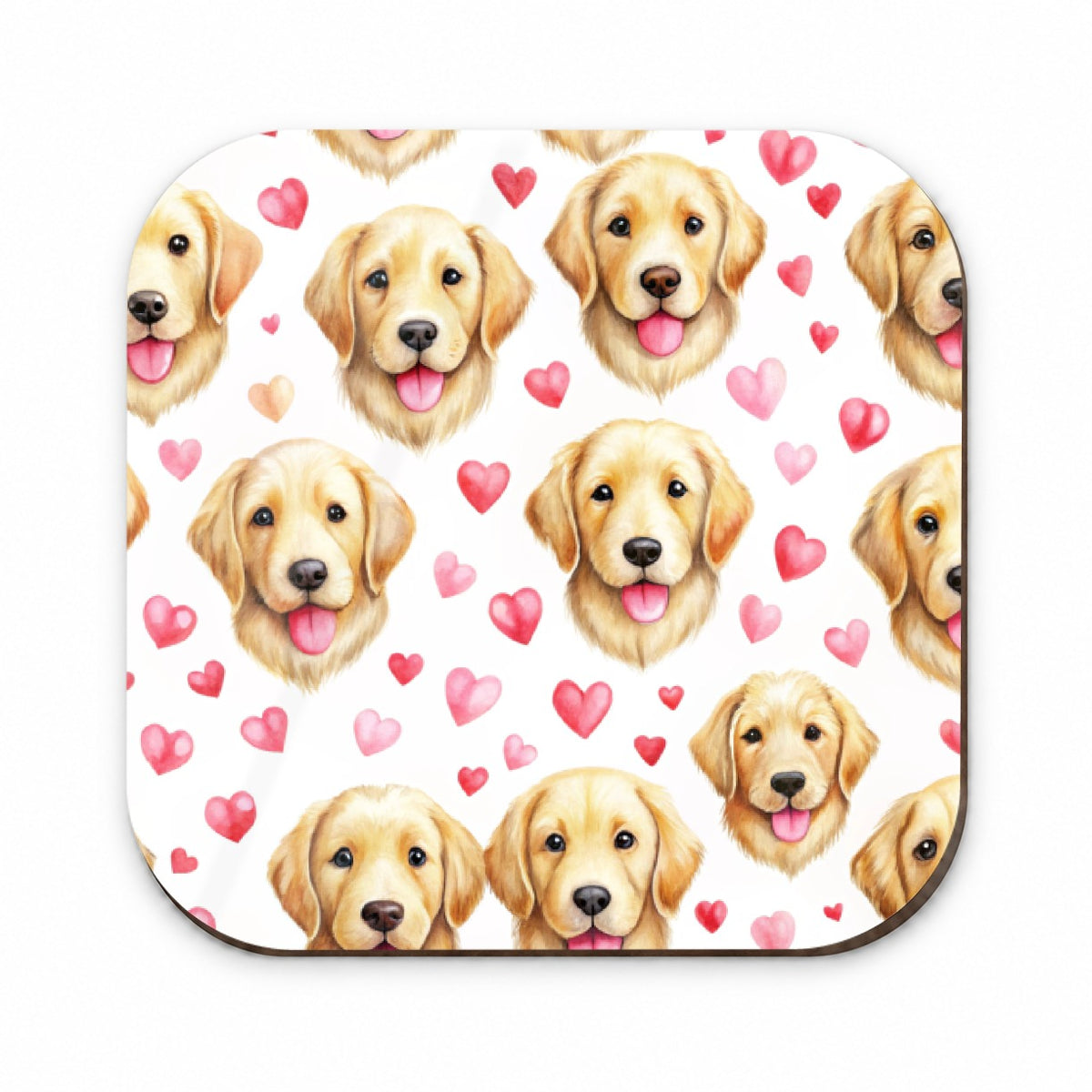 Cute Golden Retriever Dog Faces Hearts Fridge Magnet
