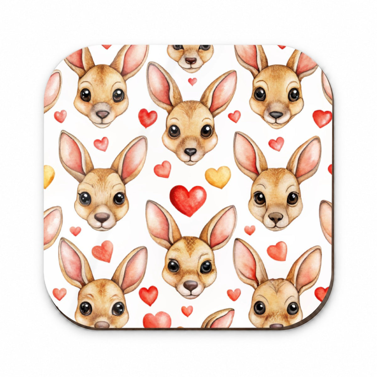 Cute Kangaroo Faces Hearts Fridge Magnet