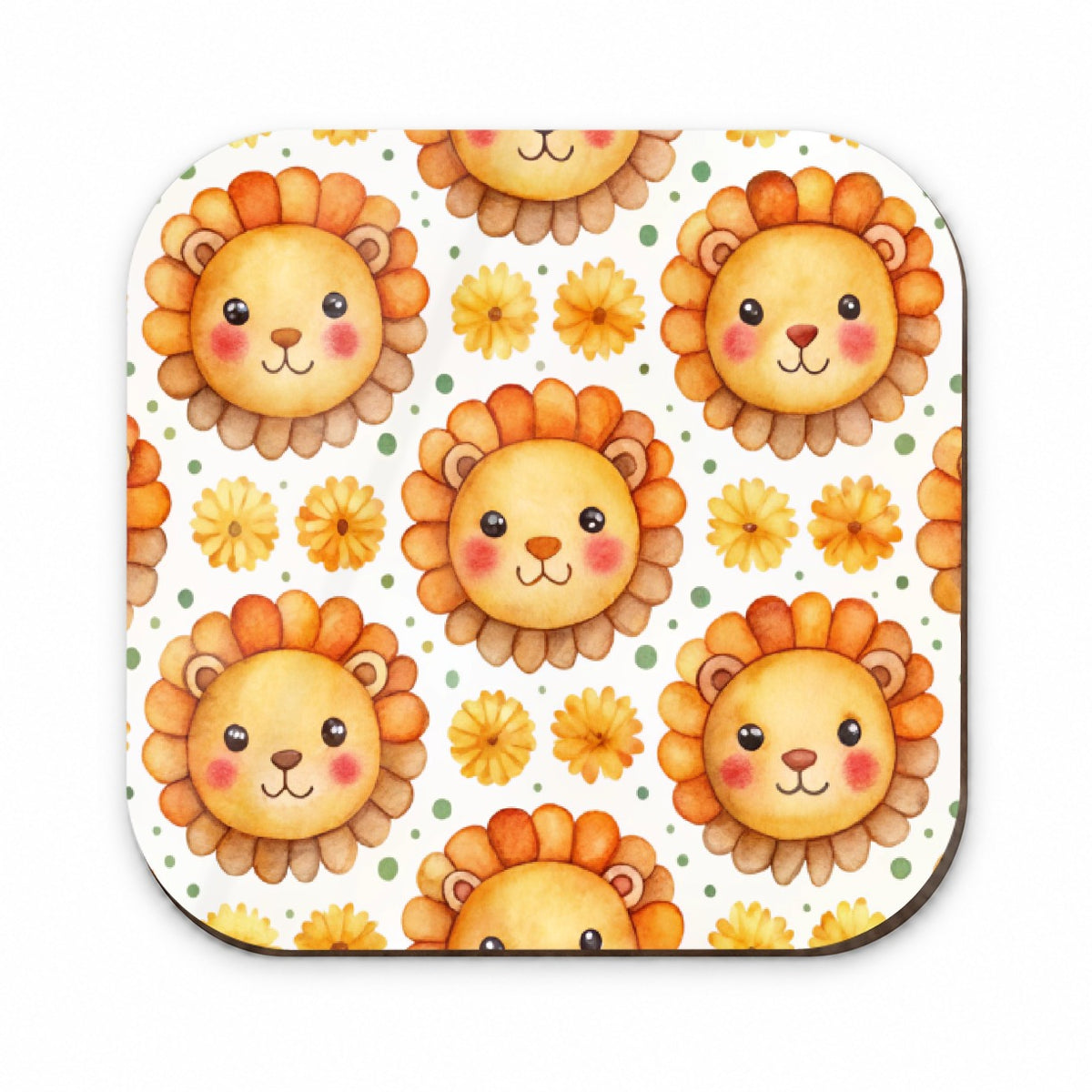 Cute Lion Faces Watercolor Fridge Magnet