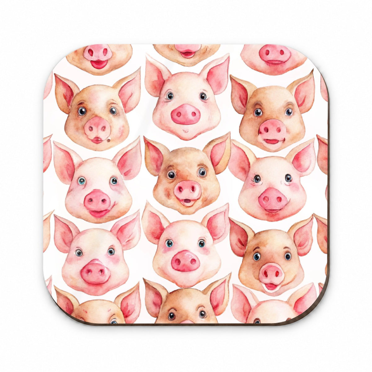 Cute Pig Faces Watercolor Fridge Magnet