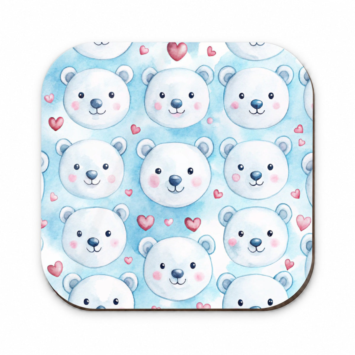 Cute Polar Bear Faces Hearts Fridge Magnet