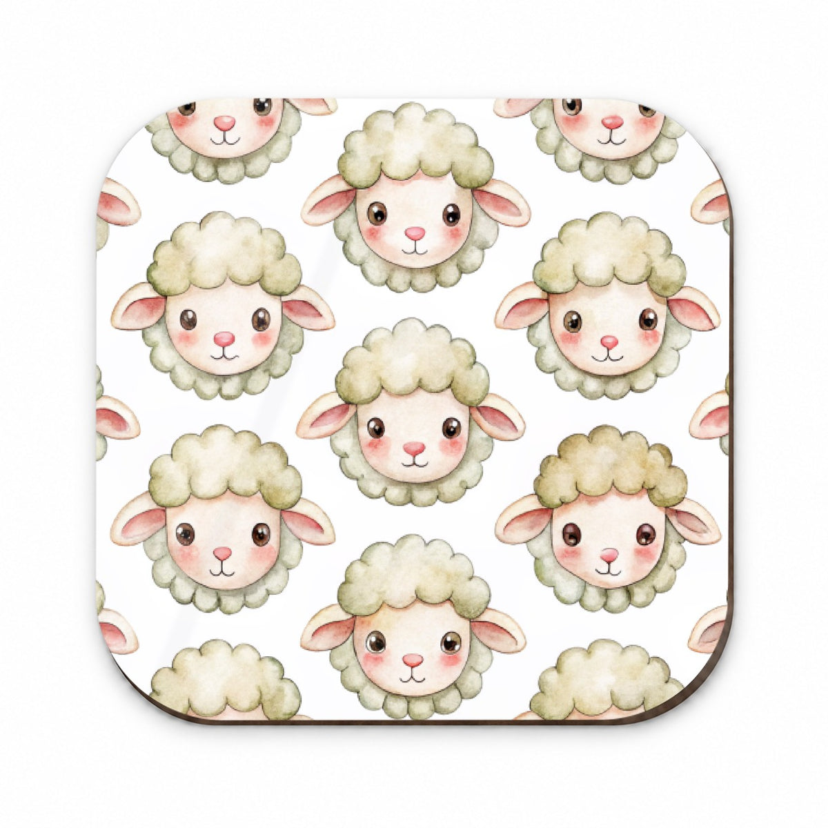 Cute Sheep Faces Watercolor Fridge Magnet