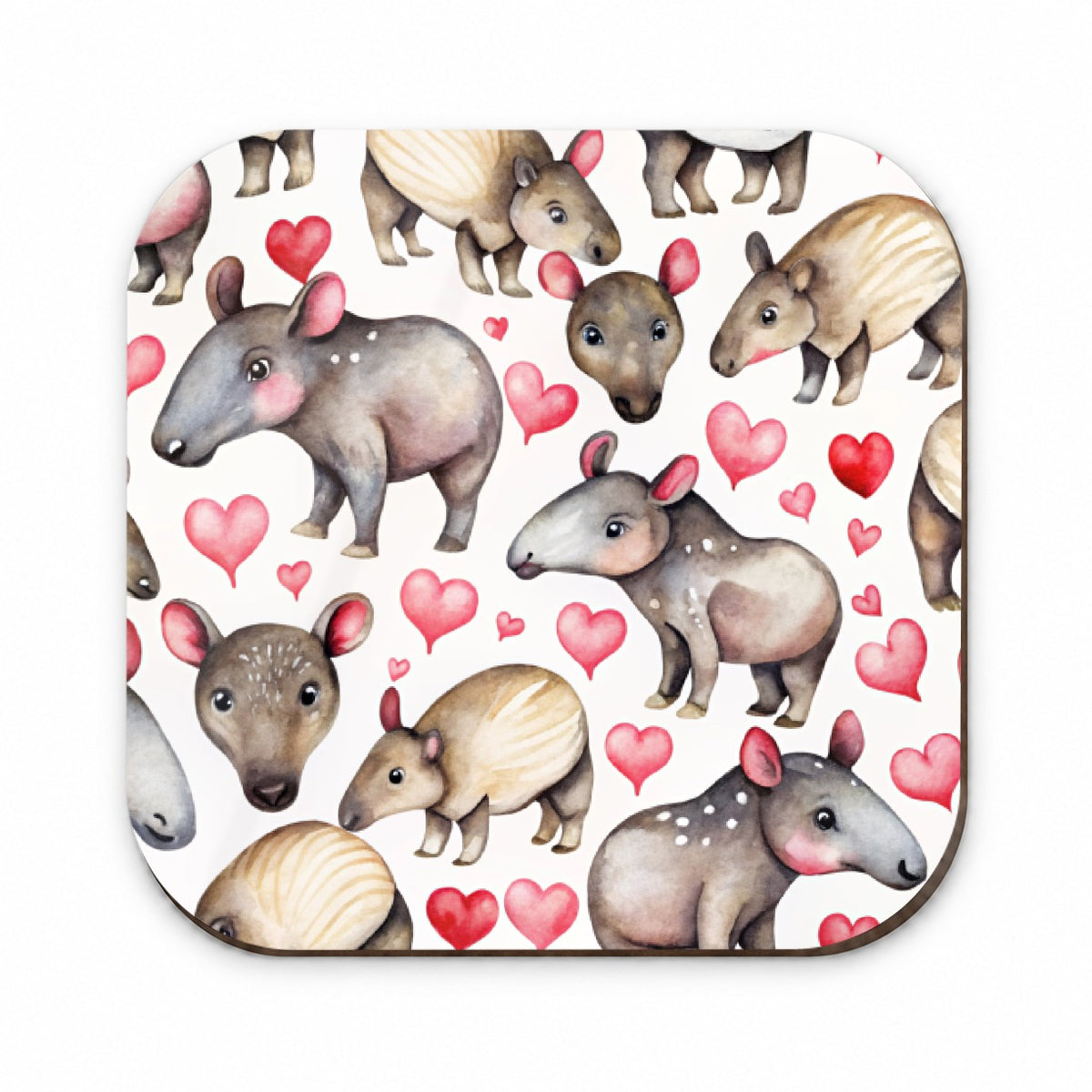 Cute Tapirs Hearts Watercolor Fridge Magnet